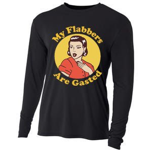 My Flabbers Are Gasted Flabbergasted Funny Retro Woman Cooling Performance Long Sleeve Crew