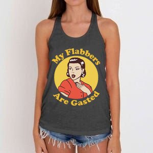 My Flabbers Are Gasted Flabbergasted Funny Retro Woman Women's Knotted Racerback Tank