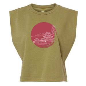 Mount Fuji And Japan Art Garment-Dyed Women's Muscle Tee