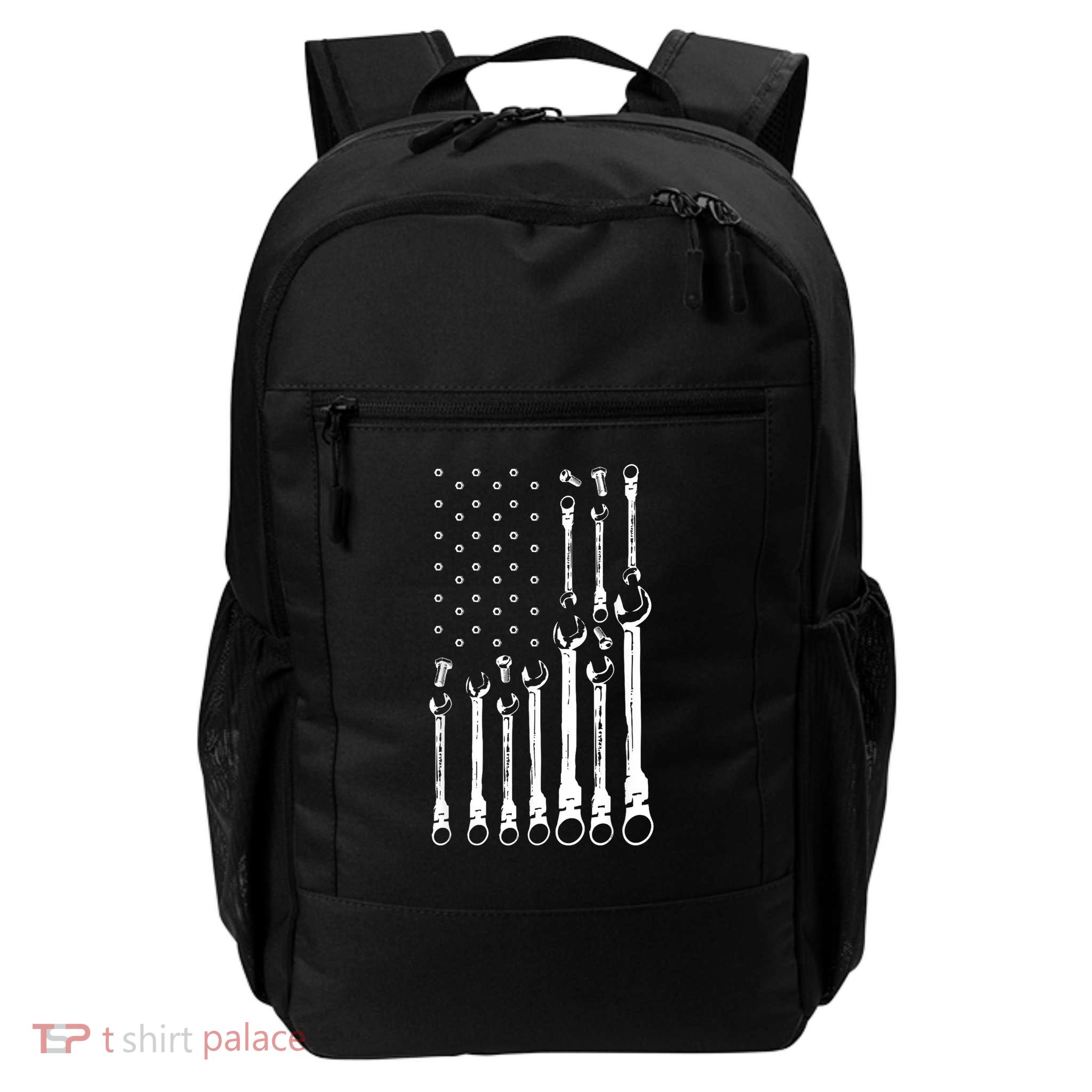 Mechanic Flag American Patriotic Flag Car Mechanic USA Flag Daily Commute Backpack
