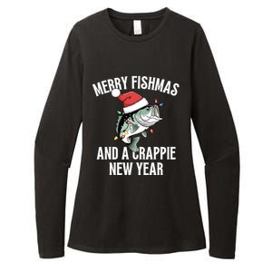 Merry Fishmas And A Crappie New Year Bass Santa Fisher Cute Gift Womens CVC Long Sleeve Shirt