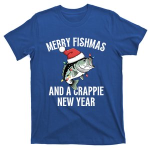 Merry Fishmas And A Crappie New Year Bass Santa Fisher Cute Gift T-Shirt