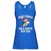 Merry Fishmas And A Crappie New Year Bass Santa Fisher Cute Gift Ladies Essential Flowy Tank