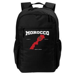 Morocco Flag And Map Moroccan Coordinates Daily Commute Backpack