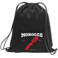 Morocco Flag And Map Moroccan Coordinates Sweatshirt Cinch Pack Bag