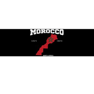 Morocco Flag And Map Moroccan Coordinates Bumper Sticker