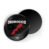 Morocco Flag And Map Moroccan Coordinates Magnet