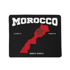 Morocco Flag And Map Moroccan Coordinates Mousepad