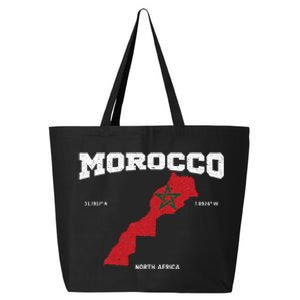 Morocco Flag And Map Moroccan Coordinates 25L Jumbo Tote