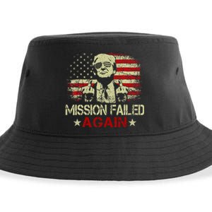 Mission Failed Again Trump 2024 Us American Flag Sustainable Bucket Hat