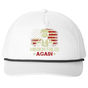 Mission Failed Again Trump 2024 Us American Flag Snapback Five-Panel Rope Hat