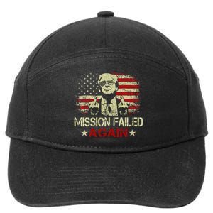 Mission Failed Again Trump 2024 Us American Flag 7-Panel Snapback Hat