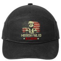 Mission Failed Again Trump 2024 Us American Flag 7-Panel Snapback Hat