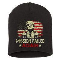 Mission Failed Again Trump 2024 Us American Flag Short Acrylic Beanie