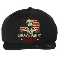 Mission Failed Again Trump 2024 Us American Flag Wool Snapback Cap