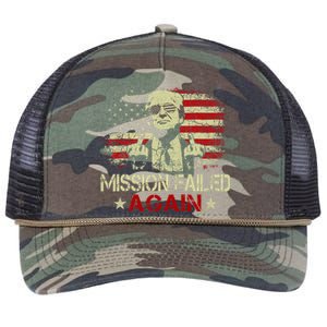 Mission Failed Again Trump 2024 Us American Flag Retro Rope Trucker Hat Cap