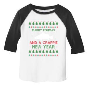 Merry Fishmas And A Crappie New Year Saying Ugly Christma Great Gift Toddler Fine Jersey T-Shirt