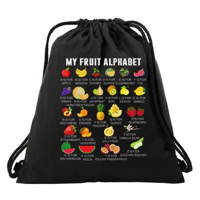My Fruit Alphabet Fun Learning Reading Fruits Drawstring Bag