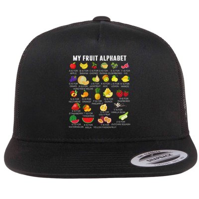 My Fruit Alphabet Fun Learning Reading Fruits Flat Bill Trucker Hat