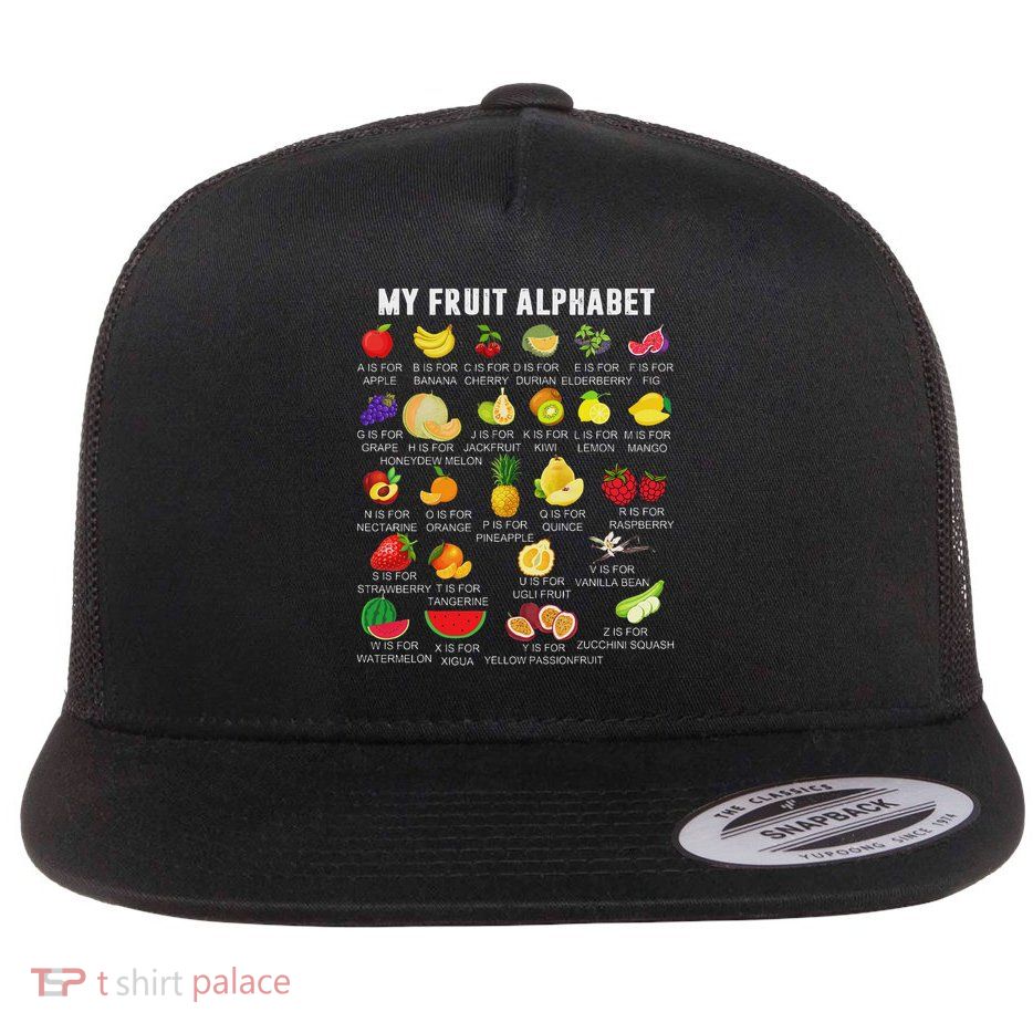 My Fruit Alphabet Fun Learning Reading Fruits Flat Bill Trucker Hat