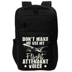 My Flight Attendant Voice Aviation Stewardess Plane Pilot Impact Tech Backpack