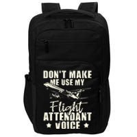 My Flight Attendant Voice Aviation Stewardess Plane Pilot Impact Tech Backpack