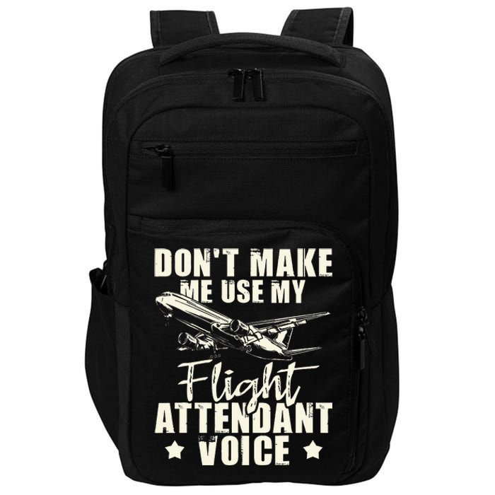 My Flight Attendant Voice Aviation Stewardess Plane Pilot Impact Tech Backpack