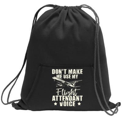 My Flight Attendant Voice Aviation Stewardess Plane Pilot Sweatshirt Cinch Pack Bag