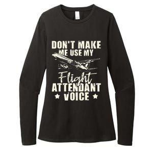 My Flight Attendant Voice Aviation Stewardess Plane Pilot Womens CVC Long Sleeve Shirt