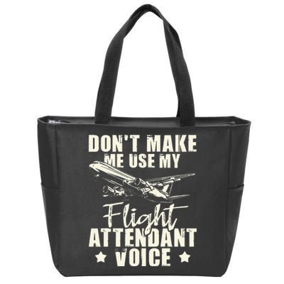 My Flight Attendant Voice Aviation Stewardess Plane Pilot Zip Tote Bag