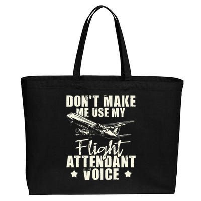 My Flight Attendant Voice Aviation Stewardess Plane Pilot Cotton Canvas Jumbo Tote