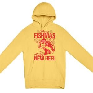 Merry Fishmas And Happy New Reel Fishing Christmas New Year Gift Premium Pullover Hoodie