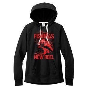 Merry Fishmas And Happy New Reel Fishing Christmas New Year Gift Women's Fleece Hoodie