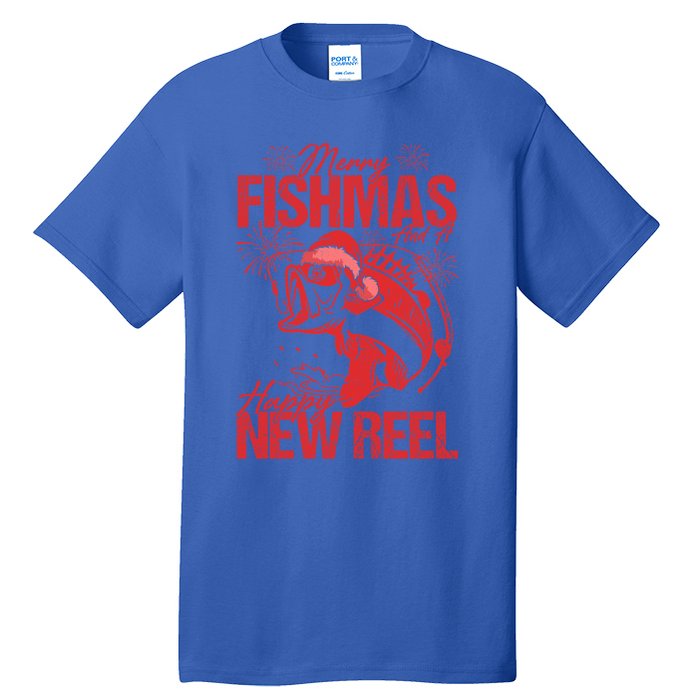 Merry Fishmas And Happy New Reel Fishing Christmas New Year Gift Tall T-Shirt