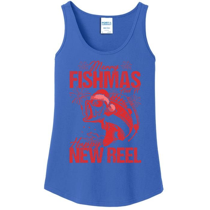 Merry Fishmas And Happy New Reel Fishing Christmas New Year Gift Ladies Essential Tank