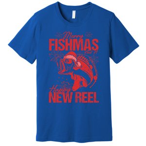 Merry Fishmas And Happy New Reel Fishing Christmas New Year Gift Premium T-Shirt