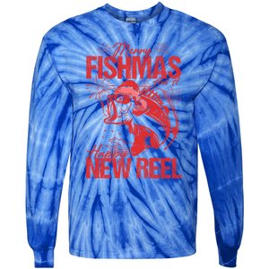 Merry Fishmas And Happy New Reel Fishing Christmas New Year Gift Tie-Dye Long Sleeve Shirt