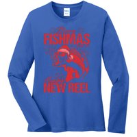 Merry Fishmas And Happy New Reel Fishing Christmas New Year Gift Ladies Long Sleeve Shirt