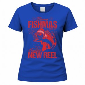 Merry Fishmas And Happy New Reel Fishing Christmas New Year Gift Women's T-Shirt