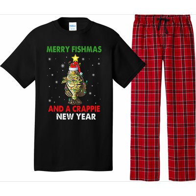 Merry Fishmas And A Crappie New Year Fishing Funny Xmas  Pajama Set