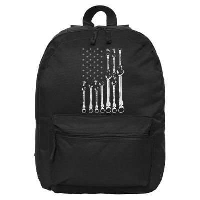 Mechanic Flag American Patriotic Flag Car Mechanic Usa Flag 16 in Basic Backpack