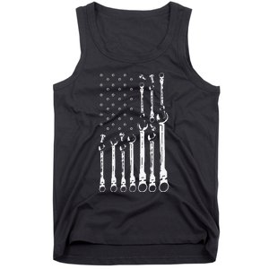 Mechanic Flag American Patriotic Flag Car Mechanic Usa Flag Gift Tank Top