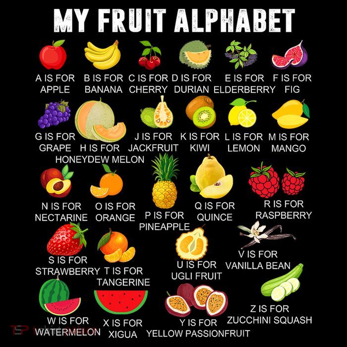 My Fruit Alphabet Fun Learning Reading Toddler Kids Fruits Baby Bodysuit