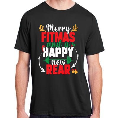 Merry Fitmas And A Happy New Rear New Year Christmas Workout Gift Adult ChromaSoft Performance T-Shirt