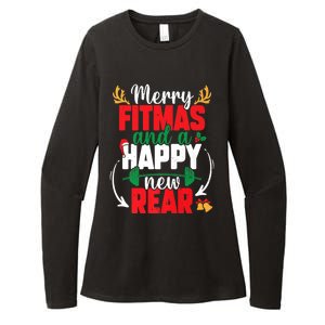 Merry Fitmas And A Happy New Rear New Year Christmas Workout Gift Womens CVC Long Sleeve Shirt