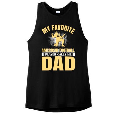 My Favorite American Football Player Calls Me Dad Ladies PosiCharge Tri-Blend Wicking Tank