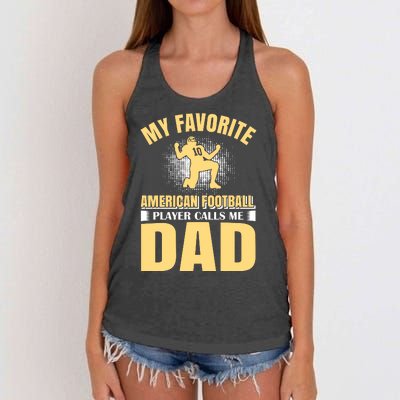 My Favorite American Football Player Calls Me Dad Women's Knotted Racerback Tank