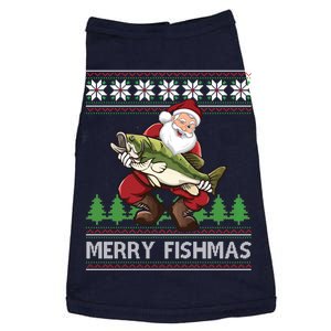 Merry Fishmas And Santa Fishing Doggie Tank