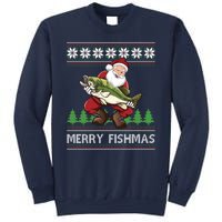 Merry Fishmas And Santa Fishing Sweatshirt