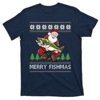 Merry Fishmas And Santa Fishing T-Shirt